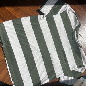 Green and White Striped T-Shirt